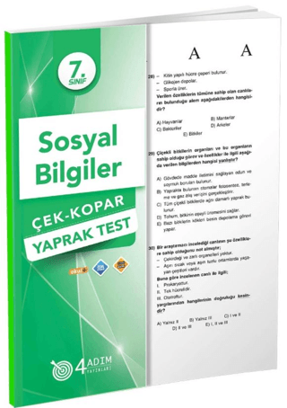 7. Sınıf Sosyal Bilgiler Çek Kopar Yaprak Test