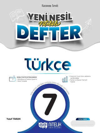 7. Sınıf Türkçe Yeni Nesil Nitelikli Defter