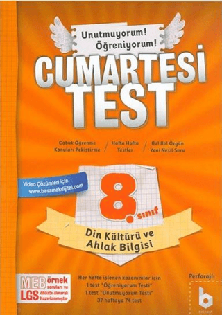8. Sınıf Cumartesi Test Din Kültürü ve Ahlak Bilgisi