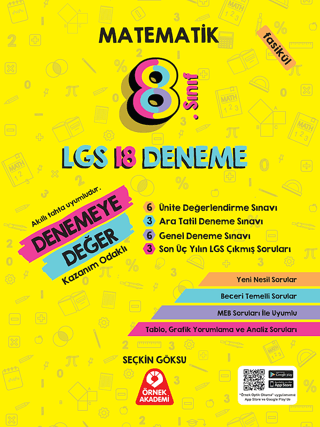 8. Sınıf Denemeye Değer Matematik LGS 18 Deneme
