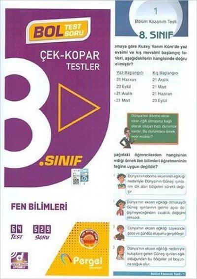 Pergel 8. Sınıf Fen Bilimleri Çek Kopar Yaprak Test Kolektif