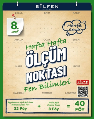 8. Sınıf Fen Bilimleri Hafta Hafta Ölçüm Noktası