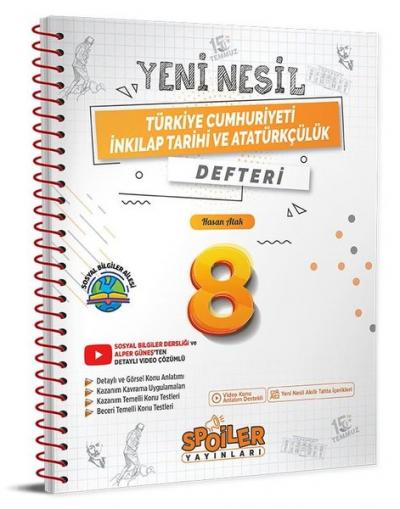 8.Sınıf Yeni Nesil T.C İnkılap Tarihi ve Atatürkçülük Defteri