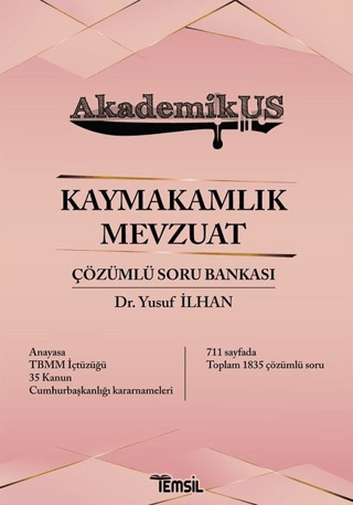 Akdemikus Kaymakamlık Mevzuat Çözümlü Soru Bankası
