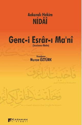 Ankaralı Hekim Nidai Genc-i Esrar-ı Ma'ni
