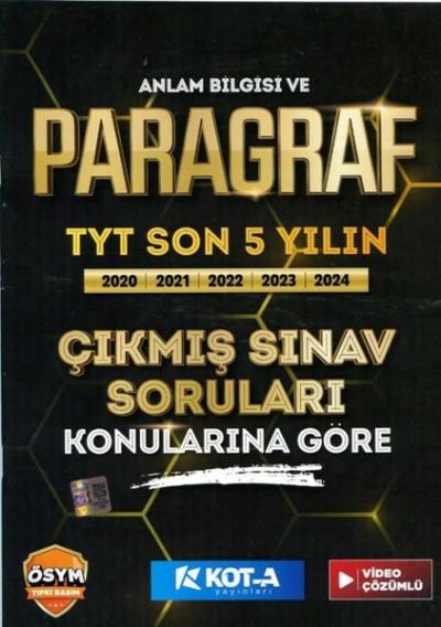 Anlam Bilgisi ve Paragraf TYT Son 5 Yılın Çıkmış Soruları Konularına Göre Video Çözümlü