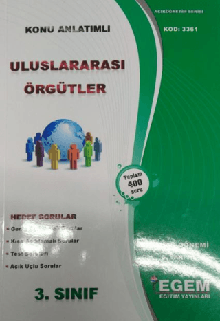 AÖF 3. Sınıf Uluslararası Örgütler Konu Anlatımlı Kod: 3361