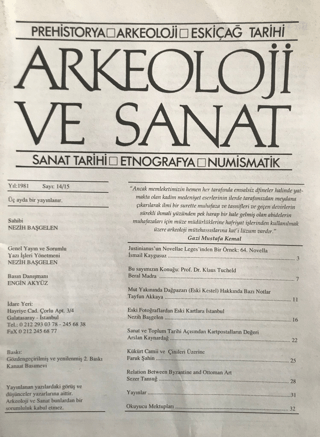 Arkeoloji ve Sanat Dergisi Sayı 14 - 15