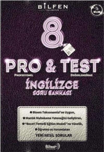 Bilfen Pro Test 8 İngilizce Soru Bankası