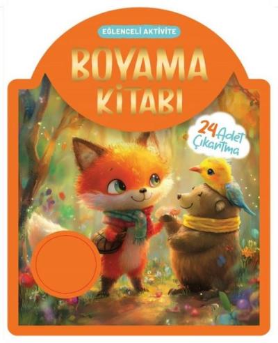 Çıkartmalı Boyama Kitabı - Turuncu - Eğlenceli Aktivite