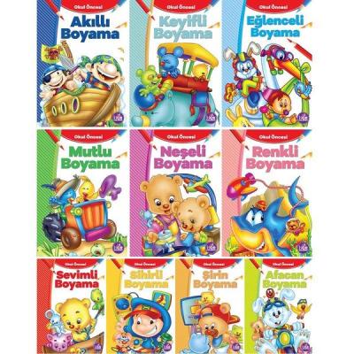 Çocuklar İçin Eğlenceli Boyama Seti - 10 Kitap Takım Kolektif