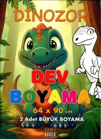 Dinozor Dev Boyama 64x90 cm 2 Adet Büyük Boyama Posteri
