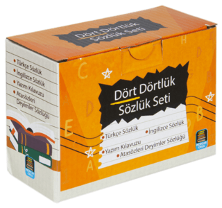 Dört Dörtlük Sözlük Seti ABC İlk ve Orta Öğretim TDK Uyumlu (4 Kitap Kutulu)