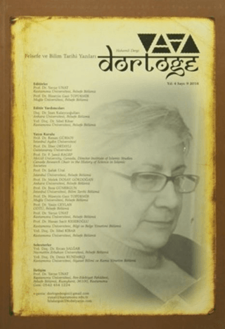 Dörtöğe Felsefe ve Bilim Tarihi Yazıları Hakemli Dergisi Yıl: 4 Sayı: 9 Nisan 2016