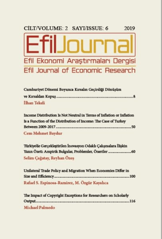 Efil Ekonomi Araştırmaları Dergisi Cilt: 2 Sayı: 6