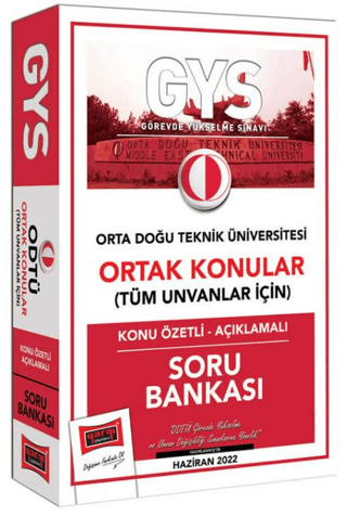 GYS Orta Doğu Teknik Üniversitesi Ortak Konular Tüm Unvanlar İçin Konu
