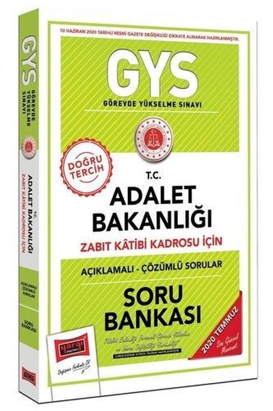 GYS T.C. Adalet Bakanlığı Zabıt Katibi Kadrosu İçin Açıklamalı Soru Ba