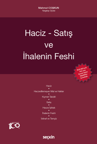 Haciz - Satış ve İhalenin Feshi (Ciltli)