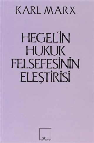Hegel'in Hukuk Felsefesinin Eleştirisi %20 indirimli Georg Wilhelm Fri