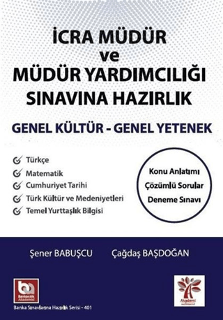 İcra Müdür ve Yardımcılığı Sınavına Hazırlık Genel Yetenek Genel Kültür