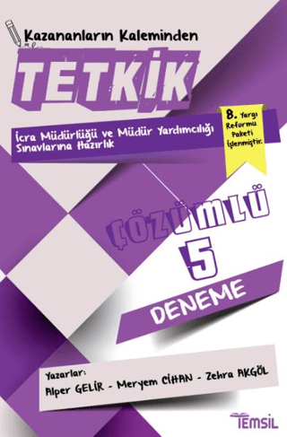 İcra Müdürlüğü ve Müdür Yardımcılığı Sınavlarına Hazırlık Çözümlü 5 Deneme