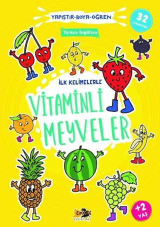İlk Kelimelerle Vitaminli Meyveler - Yapıştır-Boya-Öğren