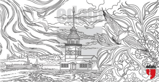 İstanbul Kızkulesi Tuval Boyama