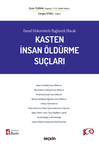 Kasten İnsan Öldürme Suçları (Ciltli)