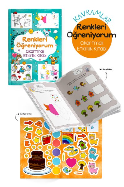Kavramlar - Renkleri Öğreniyorum Çıkartmalı Etkinlik Kitabı 3 + Yaş