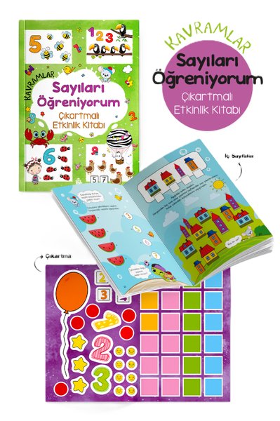 Kavramlar - Sayıları Öğreniyorum Çıkartmalı Etkinlik Kitabı 3 + Yaş