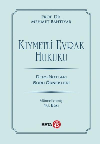 Kıymetli Evrak Hukuku %10 indirimli Mehmet Bahtiyar