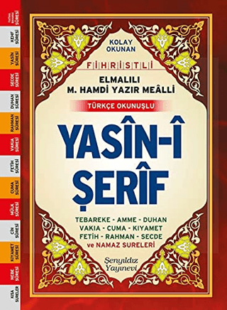 Kolay Okunan Fihristli Elmalılı M. Hamdi Yazır Mealli Türkçe Okunuşlu Yasin-i Şerif (Çanta Boy)