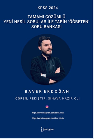 KPSS 2024 Tamamı Çözümlü Yeni Nesil Sorular İle Tarih Öğreten Soru Bankası