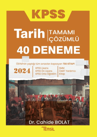 KPSS Tarih 40 Deneme Tamamı Çözümlü