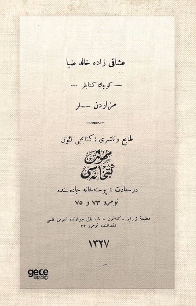 Küçük Kitablar - Osmanlıca Halid Ziya Uşaklıgil