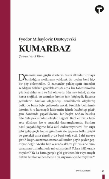Kumarbaz Fyodor Mihayloviç Dostoyevski