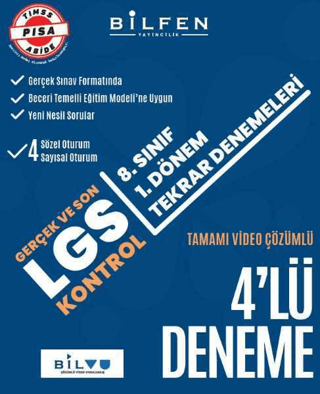 LGS 8. Sınıf 1. Dönem 4'lü Tekrar Denemeleri