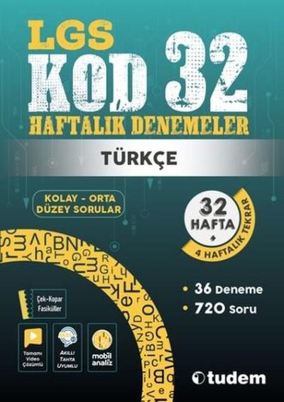 LGS Türkçe Kod 32 - Haftalık Denemeler Kolektif