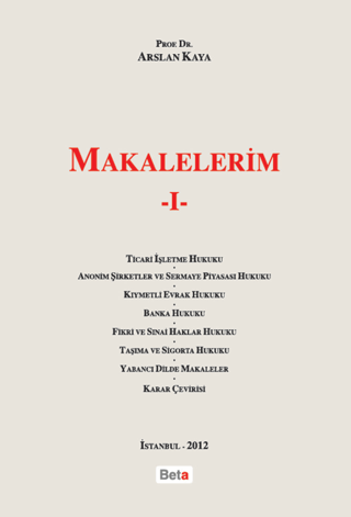 Makalelerim 1 (Ciltli)