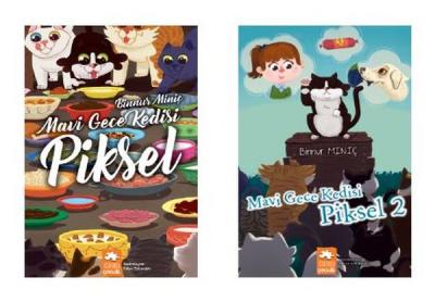 Mavi Gece Kedisi Piksel Seti-2 Kitap Takım