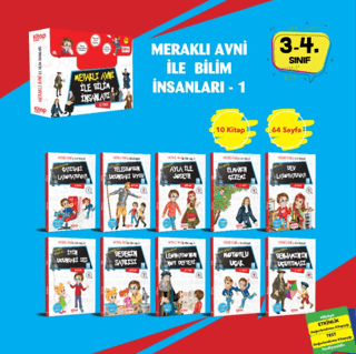 Meraklı Avni ile Bilim İnsanları Serisi - 1 (10 Kitap - Etkinlik Testi - Değerlendirme Testi)