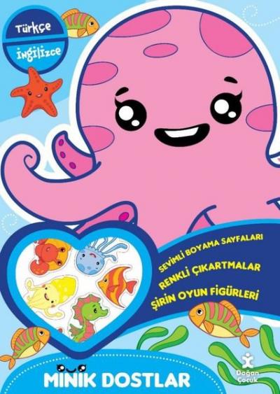 Minik Dostlar Deniz Altında Boyama Kitabı - Türkçe İngilizce