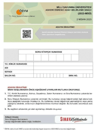 MSÜ Tıpkı Basım Çıkmış Sorular Sınav Yayınları