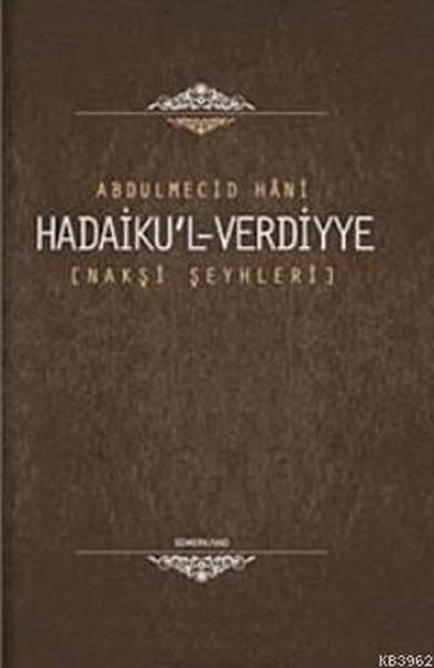 Hadaiku\'l - Verdiyye Abdülmecid Hani