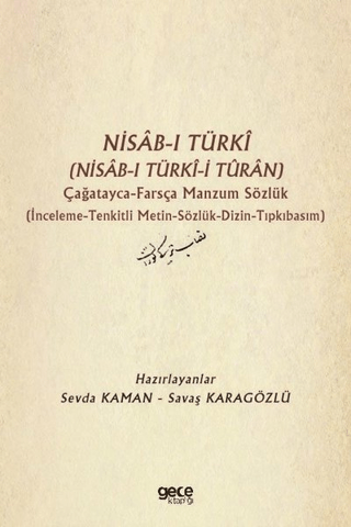 Nisab-ı Türki (Nisab-ı Türki-i Turan) Çağatayca Farsça Manzum Sözlük