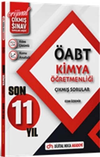 ÖABT Kimya Son 11 Yıl Orijinal Çıkmış Sınav Soruları Video Çözümlü-Konu Analizli
