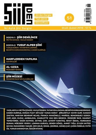 Şiirden İki Aylık Şiir Dergisi Sayı: 51 Ocak - Şubat 2019