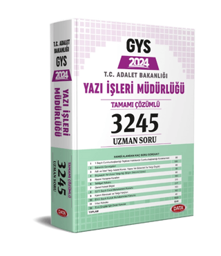 T.C. Adalet Bakanlığı Yazı İşleri Müdürlüğü GYS Tamamı Çözümlü 3245 Uzman Soru Bankası