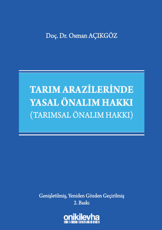 Tarım Arazilerinde Yasal Önalım Hakkı (Ciltli)