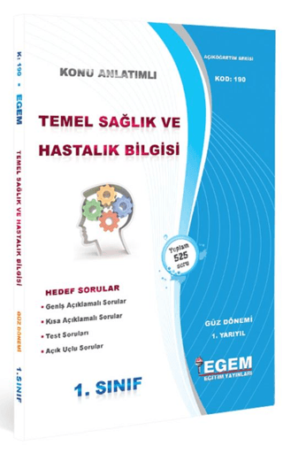 Temel Sağlık ve Hastalık Bilgisi Konu Anlatımlı Soru Bankası - Güz Dönemi (1. Yarıyıl) (190)